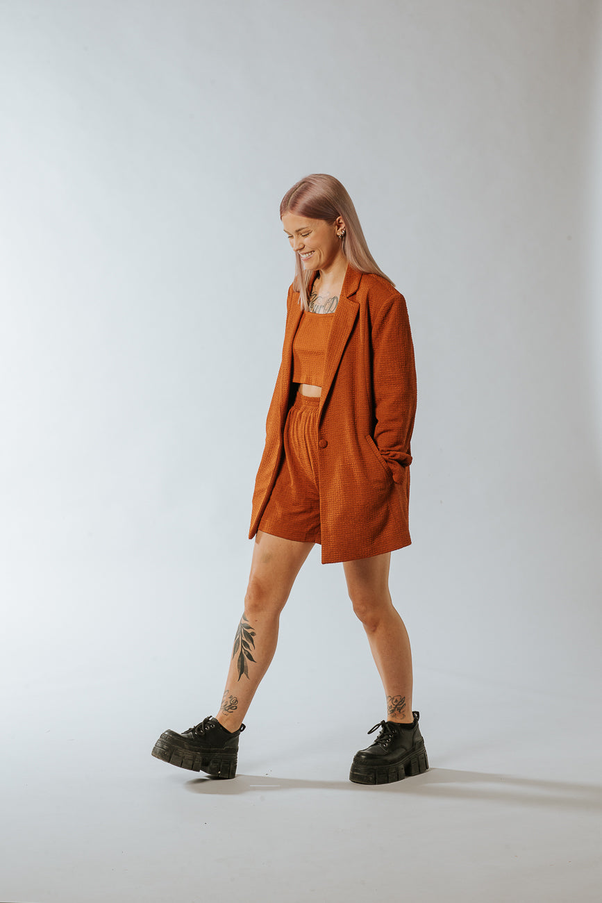 Toi Top & Shorts Brown